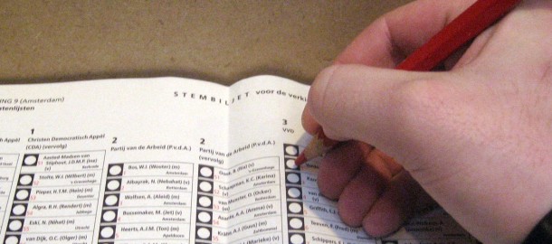 stemmen met rood potlood